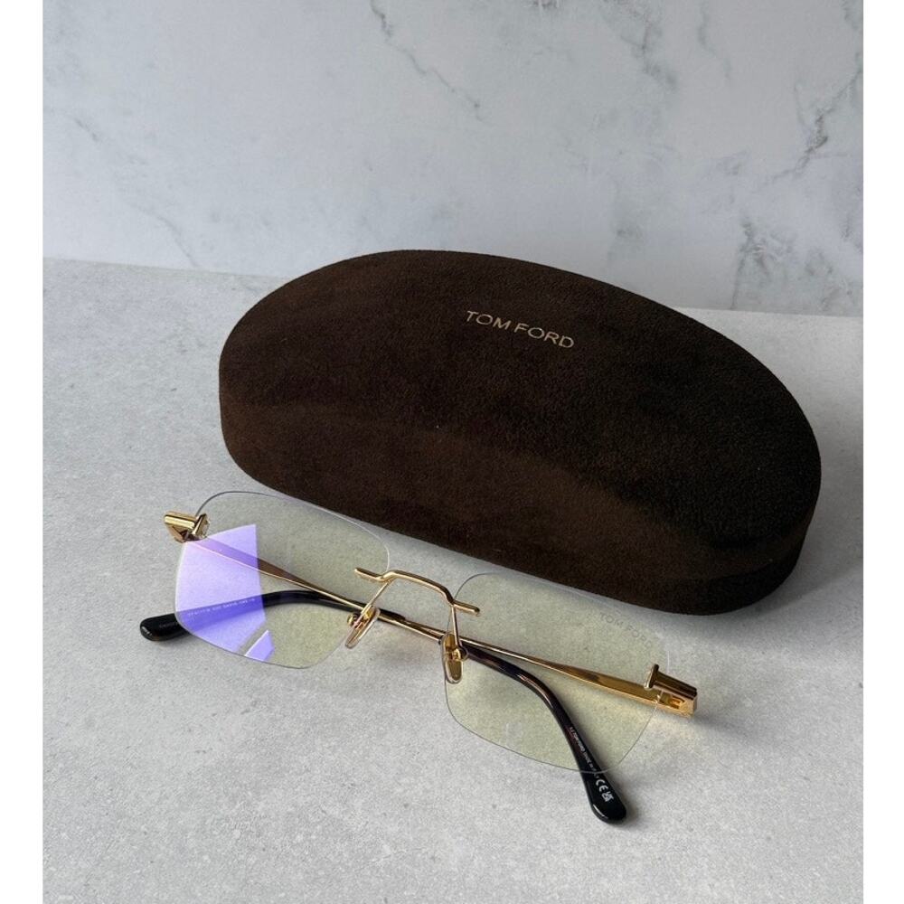NEW Tom Ford FT6117-B Bluelight Frames in Gold Rimless $555